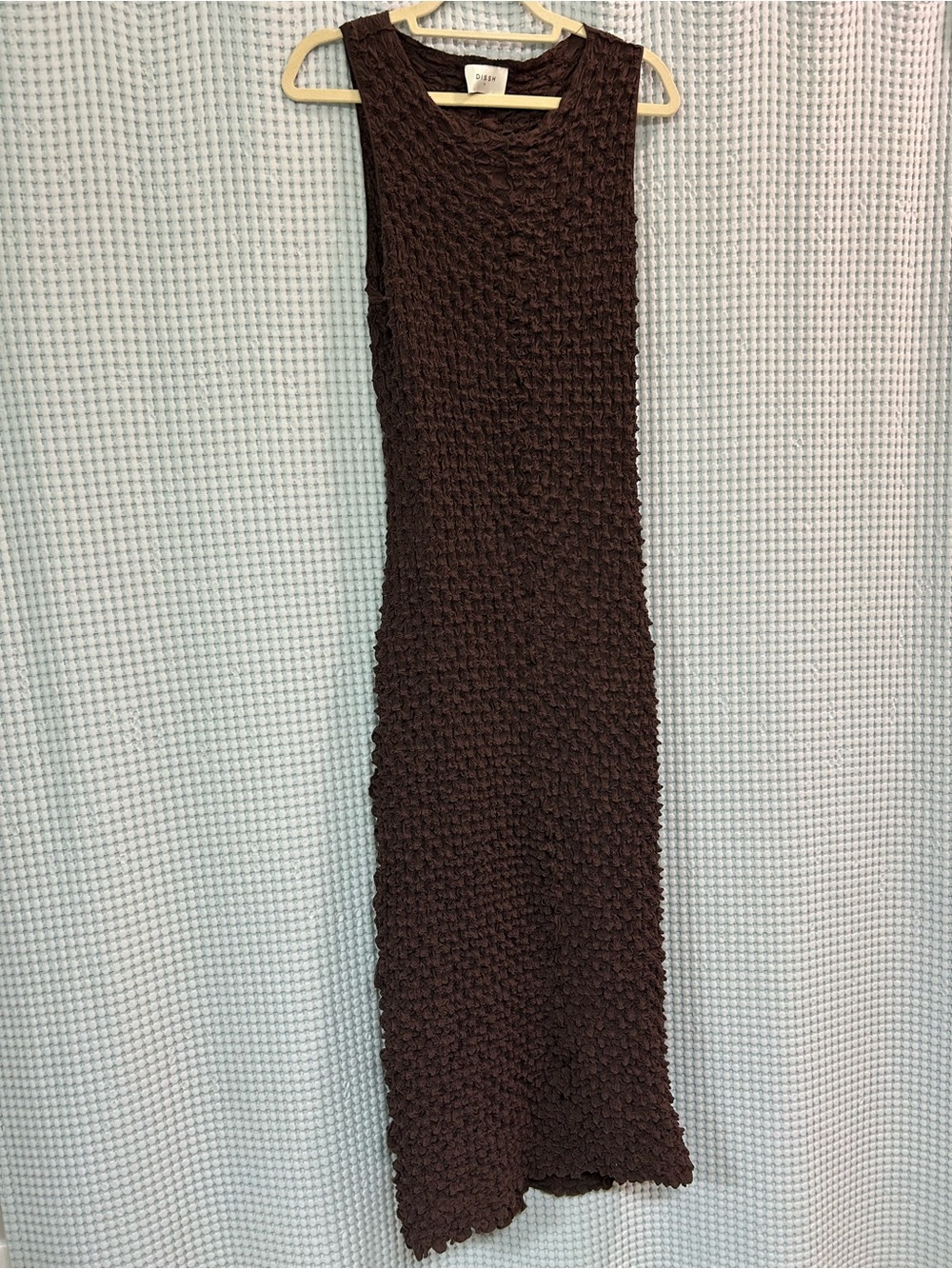 DISSH Chocolate Brown Sleeveless Maxi Knit Dress